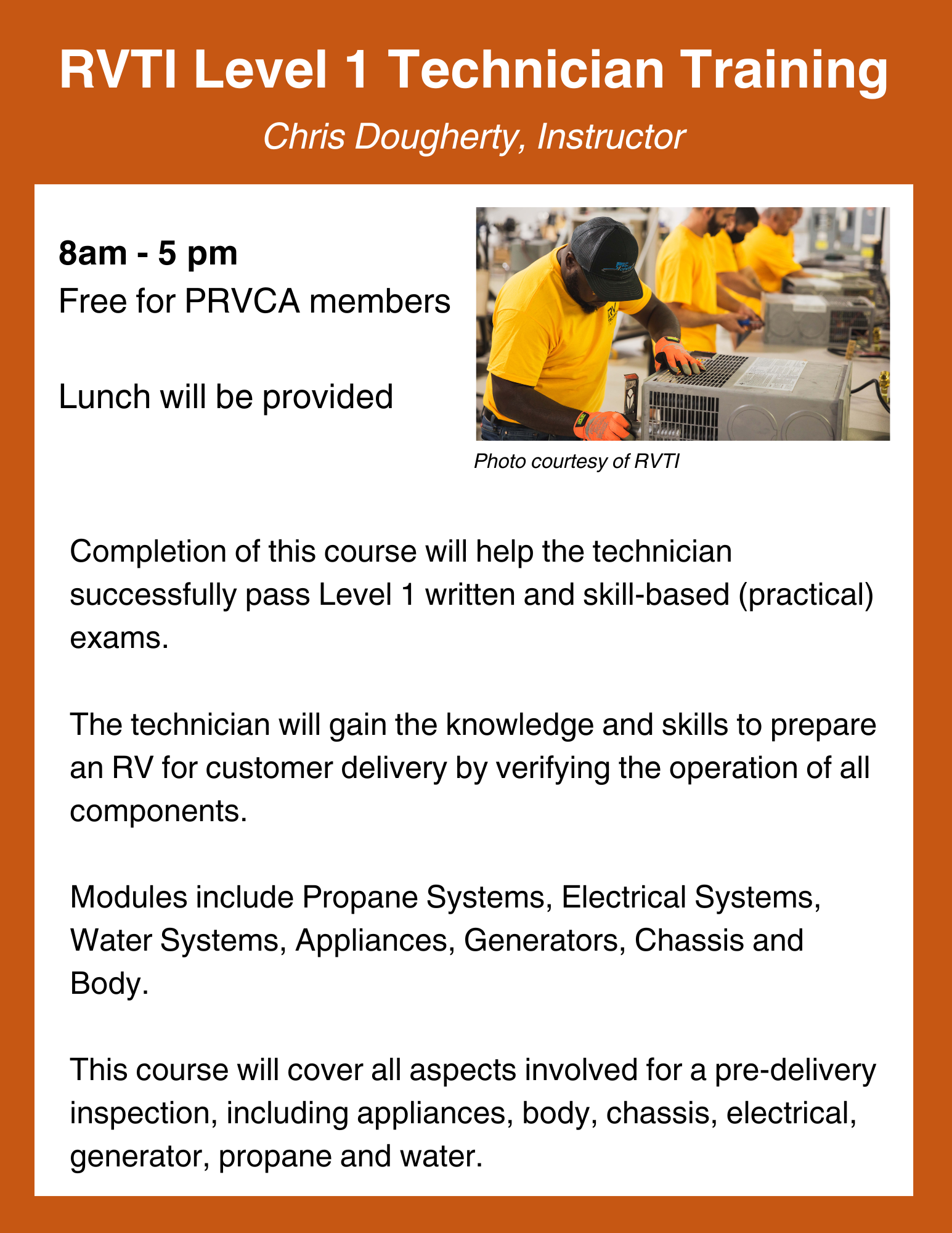 RVTI Level 1 Technician Training Greater Johnstown CTC RVTI Level 1 Technician Training Greater Johnstown CTC